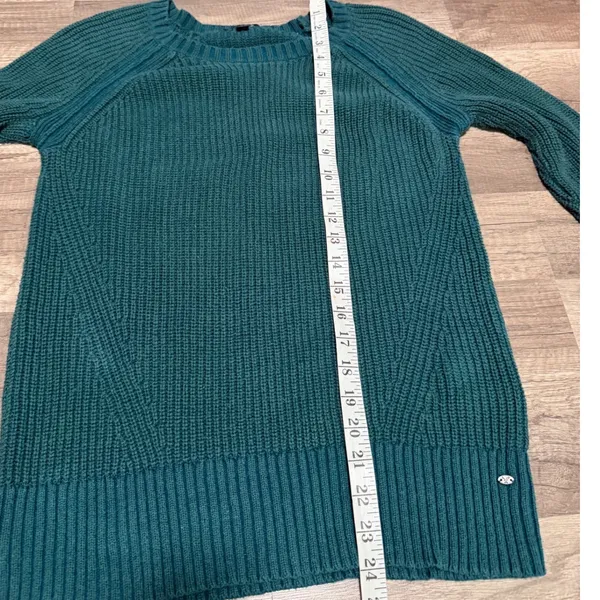 American‎ Eagle Green Shaker Knit Crew Neck Raglan Sweater Size Small - Image 8