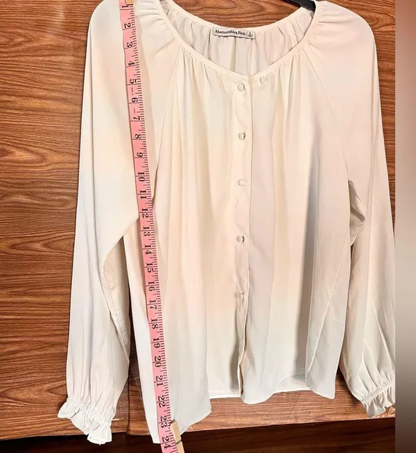 Abercrombie & Fitch Long Sleeve Blouse Button Down Size Small - Image 10