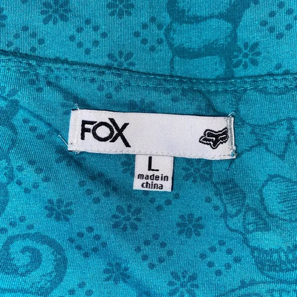 FOX Racing Dress Y2k Tube Mini Turquoise Skull & Roses Floral Print, Size Large - Image 10