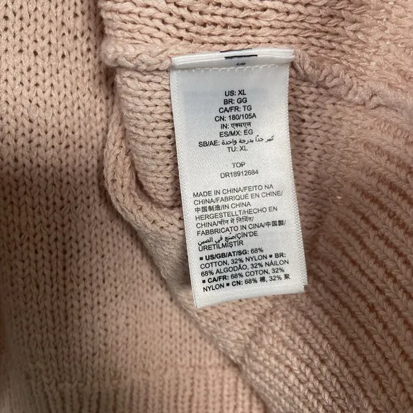 Daily‎ Ritual Cotton Crew Neck Sweater Cozy Boucle Women’s XL Pale Pink Knit - Image 6