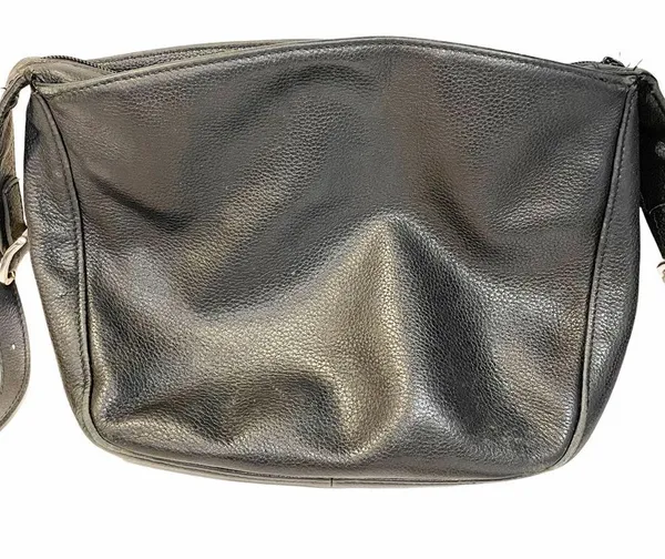 Longchamp Vintage Black Pebbled Leather Shoulder Bag Pocketbook - Image 8