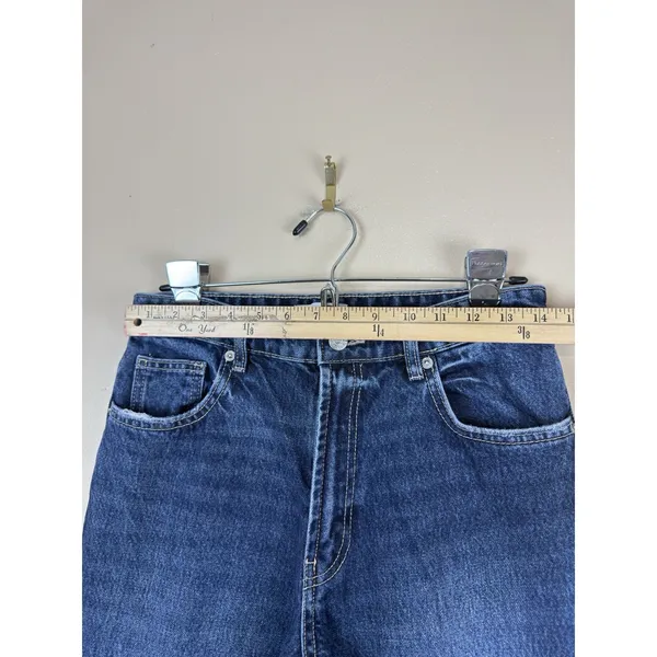 Zara Jeans Womens Blue Size 6 Denim Flare High Rise Raw Hem Medium Wash - Image 10