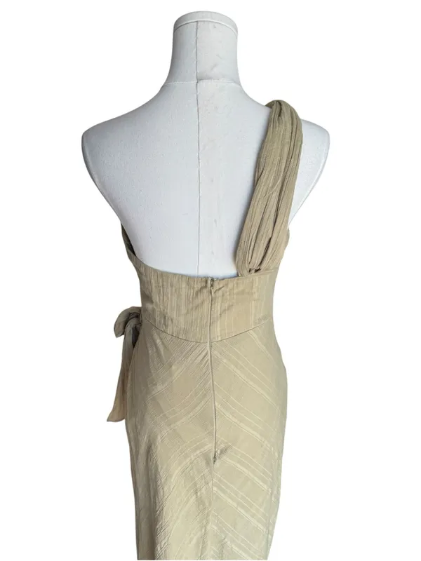 Hello Molly - NWT Golden Vibes Olive One Shoulder Midi Summer Dress SZ S - Image 6