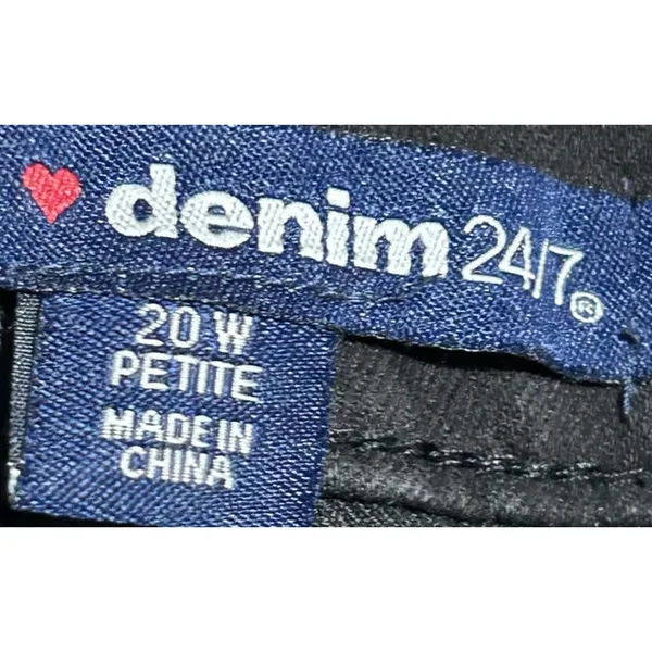 Denim 24/7 Women's Black‎ Wide Leg High Rise Jeans Size 20W Petite - Image 3