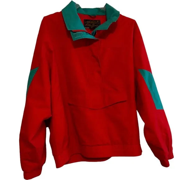 Eddie Bauer‎ Red and Blue Gore-Tex Pullover Windbreaker Jacket Sz L - Image 2