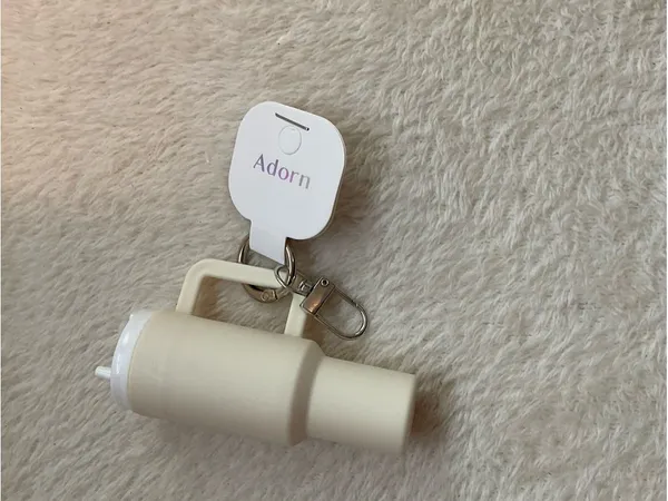 Cream Lip Balm Keychain Holder with Clip - Image 2