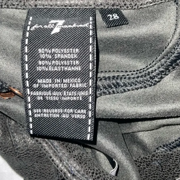 7 For All Mankind Metallic Coated High Rise Skinny Jean 28 Goth Punk Rocker Rave - Image 12