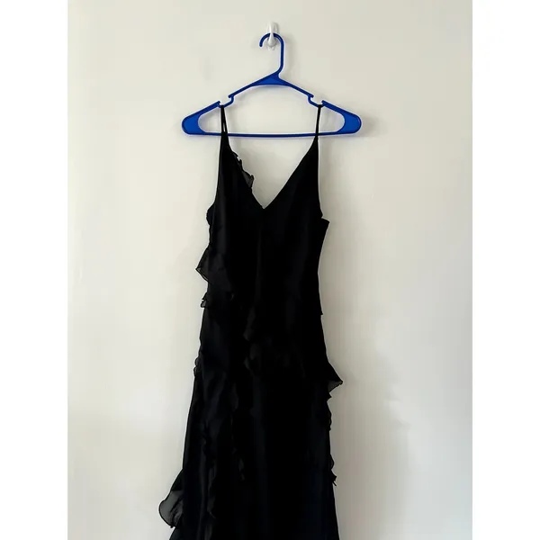 Abercrombie & Fitch Black Ruffle Maxi Dress Size S - Image 2