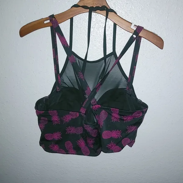 Torrid 2X Super Sexy Mesh Straps Black Red Pineapples Bra - Image 3