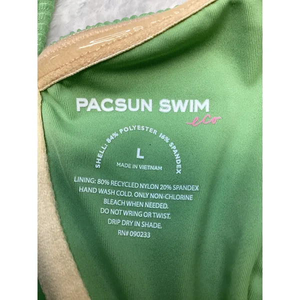 PacSun‎ Swim Eco Green Ribbed Underwire Bikini Top Large NWT 0501-030 - Image 3