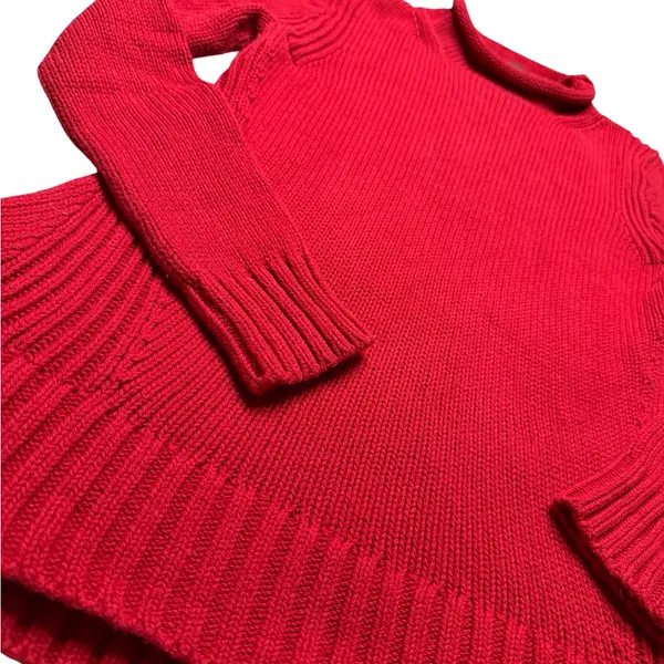 ✨🧶 Vintage J. CREW Roll Neck Knit Sweater Red Cotton Pullover Women’s Size S 🧶✨ - Image 4
