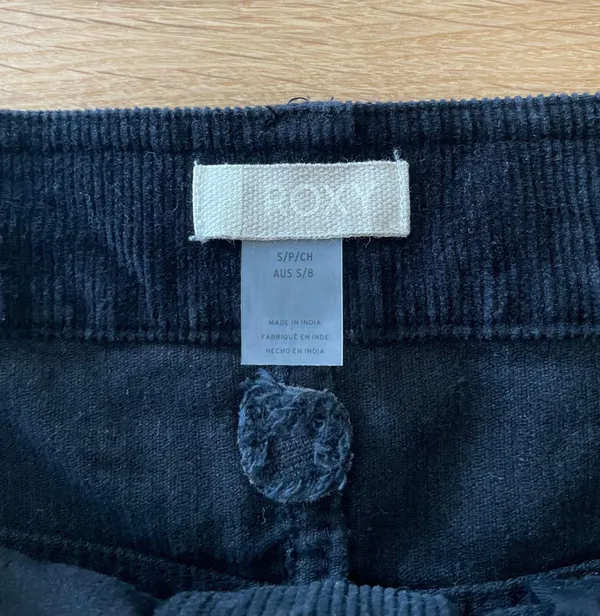 Roxy Corduroy Black Mini Skirt - Image 2