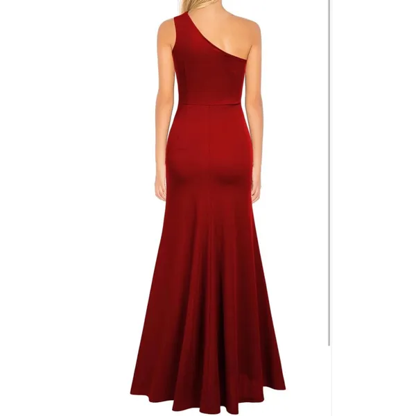 NEW Formal 1 Shoulder Sleeveless Split Bodycon Mermaid Evening Gown XL - Image 2