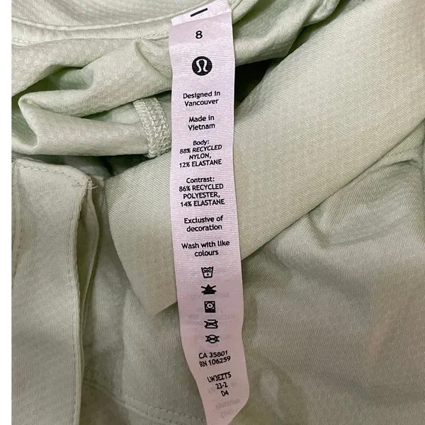 Lululemon Women's Green Quick Dry Short Sleeve Tennis Gold Athletic Polo Shirt M - Image 5