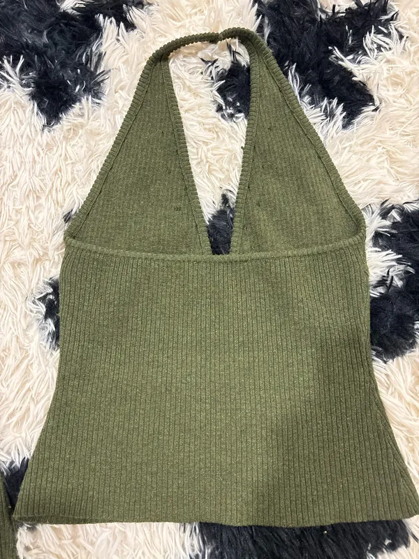 Princess Polly Knit Set Two-Piece Green - Image 2