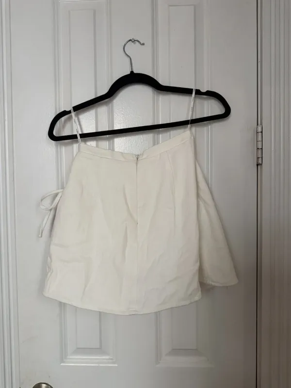 NWT Sabo Skirt Alani White Linen Wrap Mini Skort - Image 5