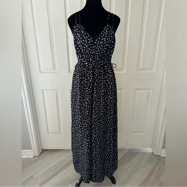 Anthropologie Maeve Finley Polka Dot Wide Leg Jumpsuit | Size 14 - Image 14