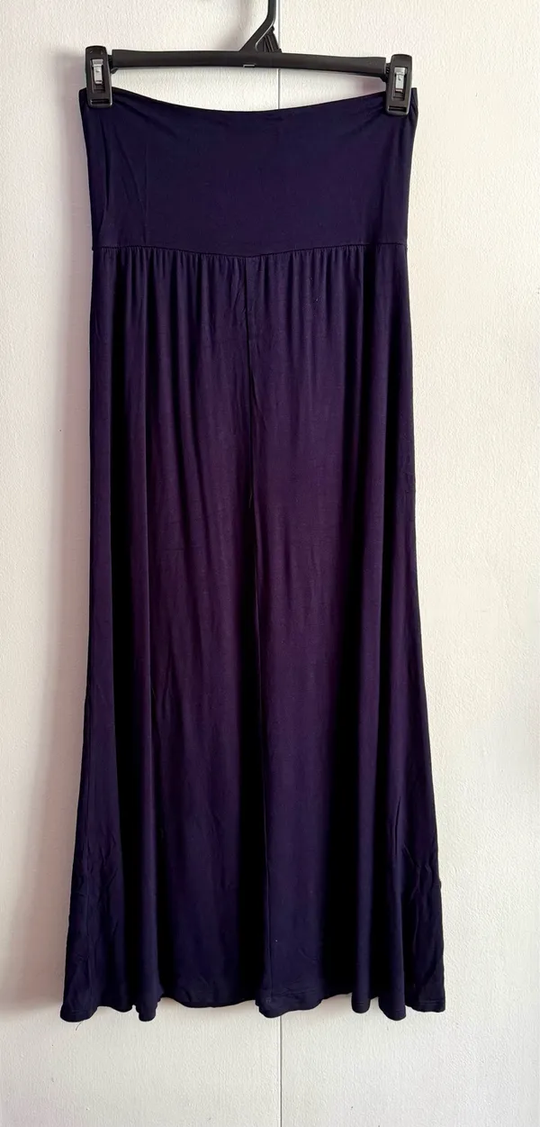 Navy Blue Maxi Skirt, Medium Purple - Image 2