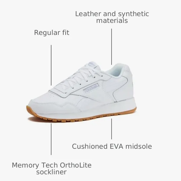 Reebok Women’s White‎ Memorytech Ortholite* Glide Sneakers Sz 8.5 - Image 2