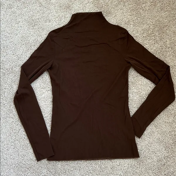 Espresso mock neck top. Xs/S Brown - Image 8