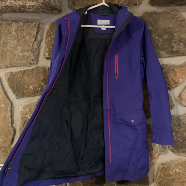 Columbia Purple/Pink Zip Up Windbreaker Material Jacket - Image 6