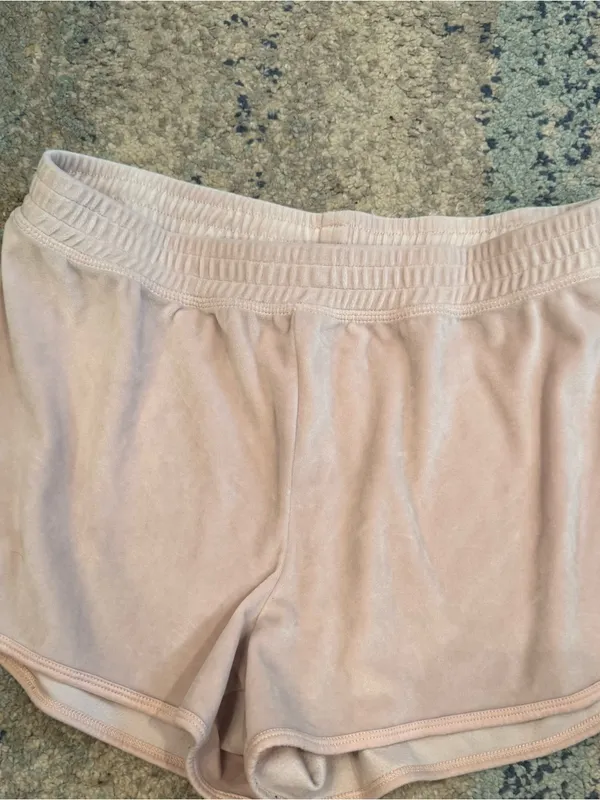 Hollister Co. Blush Pink Velour Dolphin Lounge Shorts - Size Medium (EUC) - Image 2