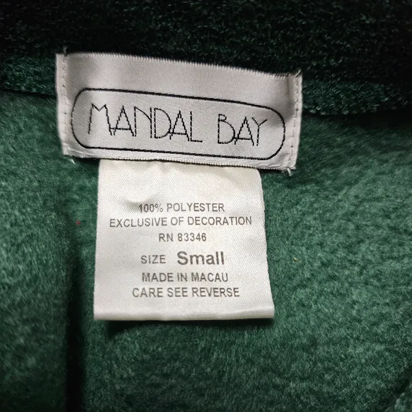 Vintage Mandal Bay Evergreen Cabin‎ Applique ¼ Zip Fleece Top Size Small - Image 7
