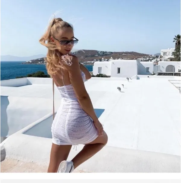 For love & lemons fondant ruched lace dress - Image 2