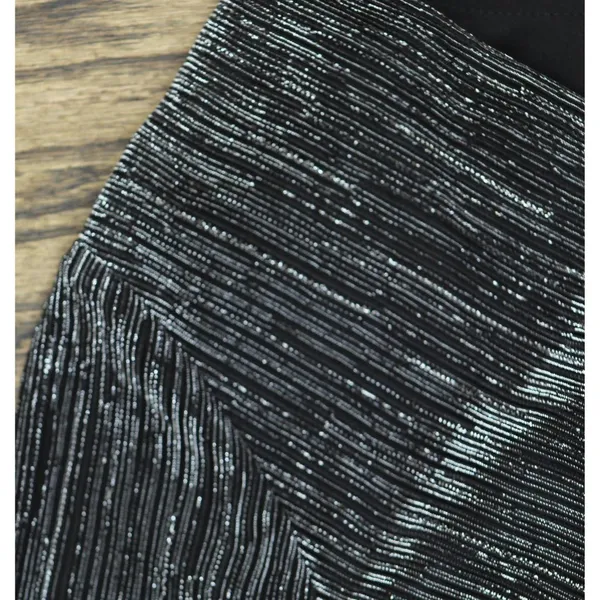Betsy & Adam Ruched Surplice V Neck Long Sleeved Dress Black / Silver 16 - Image 8