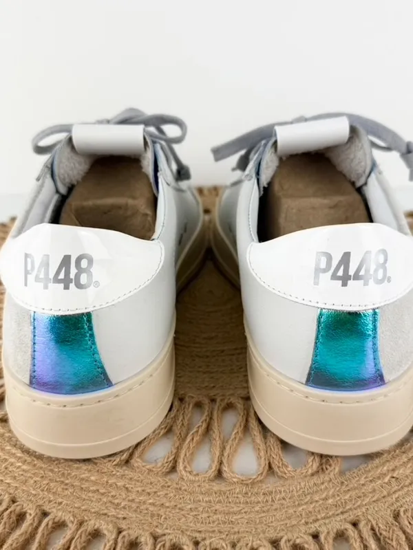 NEW P448 Jack Sneakers White Metallic Women’s Sz 41 EU 9.5 US - Image 7