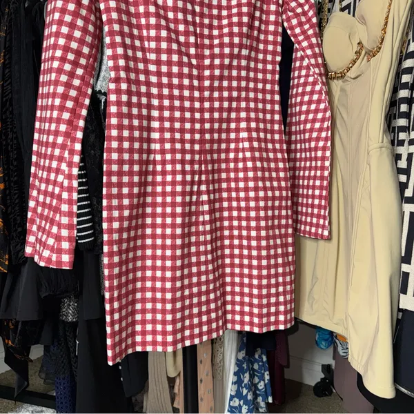 Le Club Social Wear Red Gingham Square Neck Mini Dress Womens XS New NWT - Image 10
