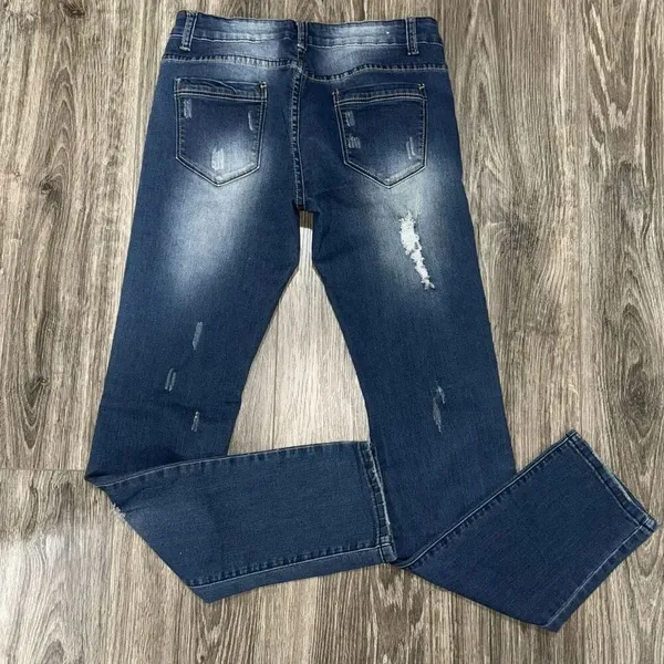 Bamboo Jeans Women's Dark Blue Jeans Distresses Size 9/10 - Image 2