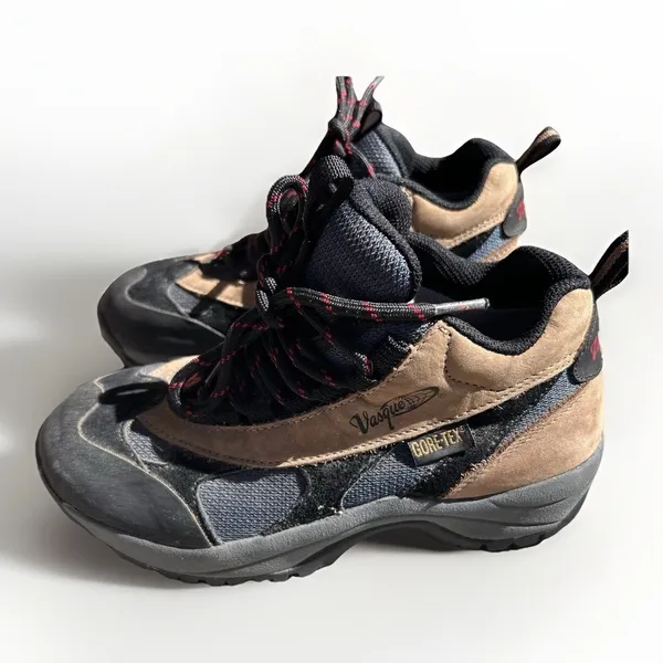 Vasque Womens 7.5 Gore-Tex VST Hiking Shoes Brown Black Suede‎ Waterproof Trail - Image 3