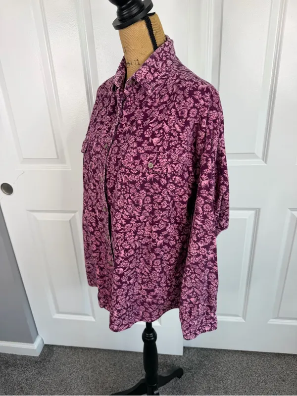 In Good Company Sz L Floral Corduroy Button Down Shirt Cotton NWOT 100% cotton - Image 10