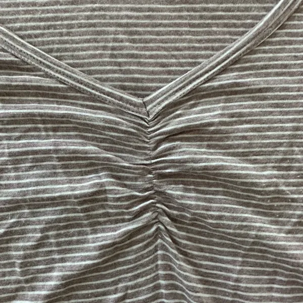American Eagle Soft & Sexy Striped Mauve Tee - Image 3