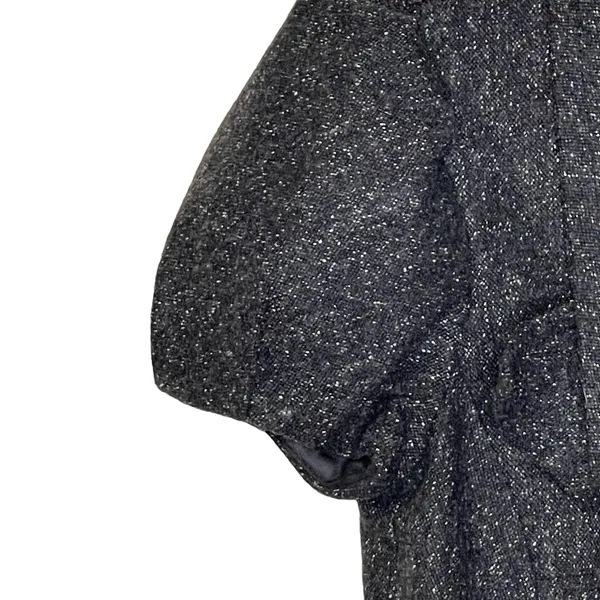 Trina‎ Turk Inner Button SS Jacket Size 2 Gray With White Fleck Womens Wool Silk - Image 3