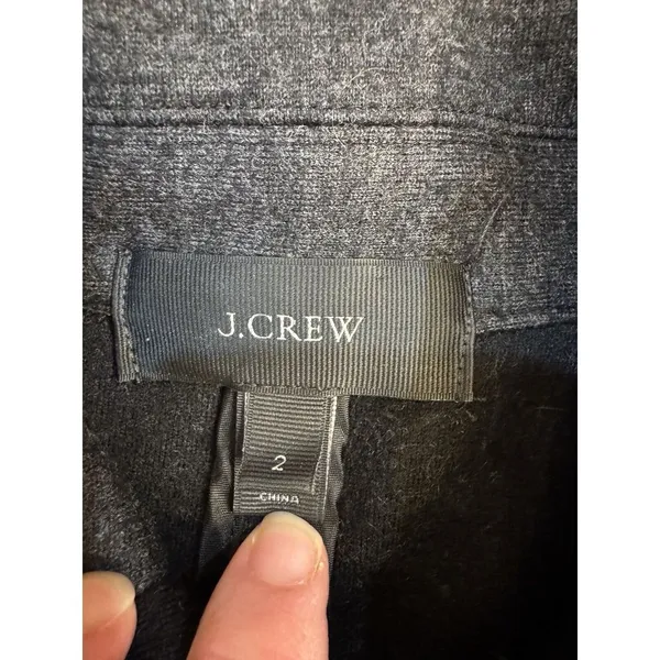J Crew Jacket‎ Wool Blend Full Zip Career Work Office Women Sz 2 Gray - Image 4