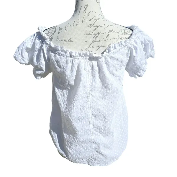 Anthropologie -1679 Maeve Sojourner Off-The-Shoulder Top‎ White Women's size 4 - Image 5