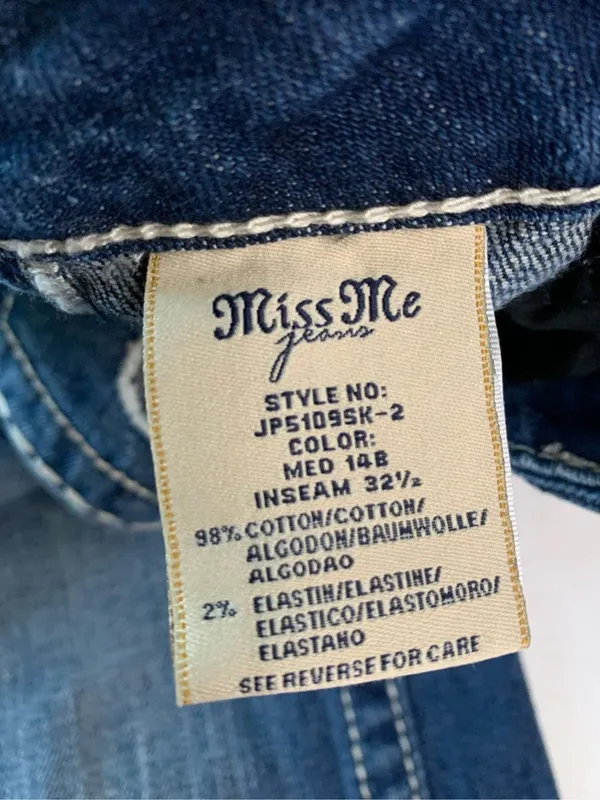 Miss Me Skinny Bedazzled Glam Fleur De Lis Jeans JP5109SK-2 size 27 - Image 9