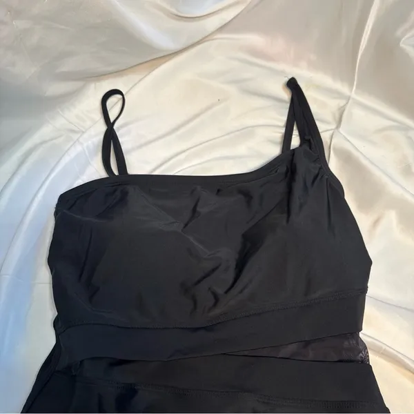 BLEU ride Beatty black modern swimsuit, one piece built-in cups NWOT - Image 2