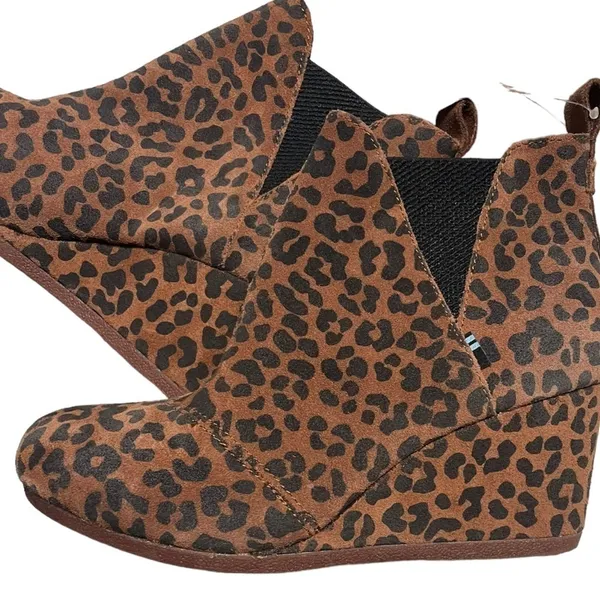 Toms Kelsey Cheetah Print Suede Pull On Chelsea Boots 9‎ Animal - Image 6
