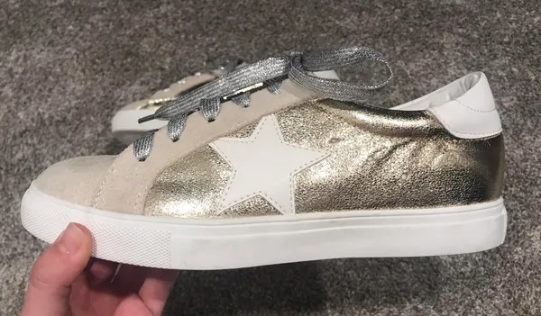 Gold And Silver Sneakers White Size 7 - Image 3