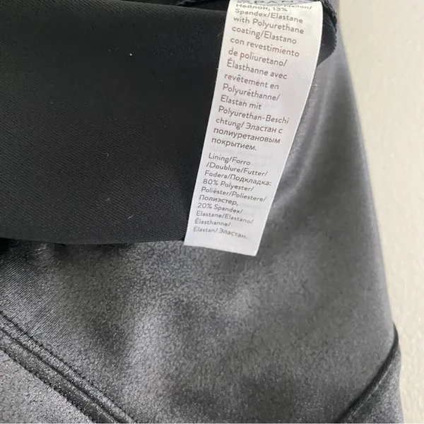 Spanx Shape Black Faux Leather Look at Me Now Fall Winter Leggings Pants Small - Image 6