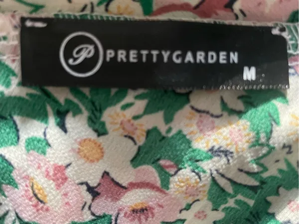 PrettyGarden One-Shoulder Green Floral Maxi Dress Size Medium‎ - Image 5