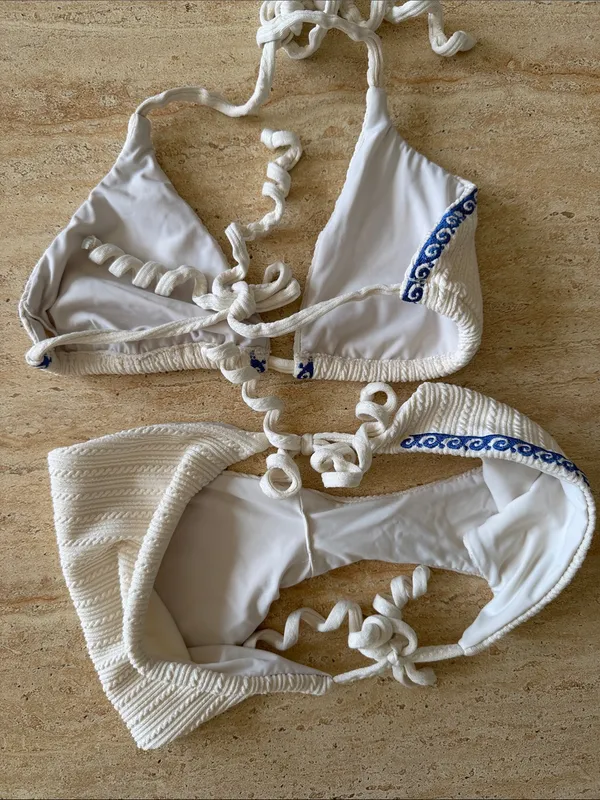 Dippin Daisys Cream Wave Stitched Contrast Trim Bikini Set - Image 4