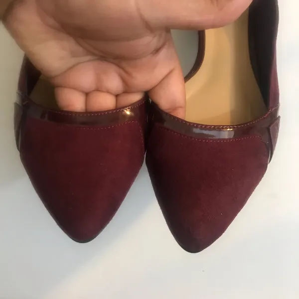 APT.9 Swiss Wine pointy flats suede/croc/patent - Image 4