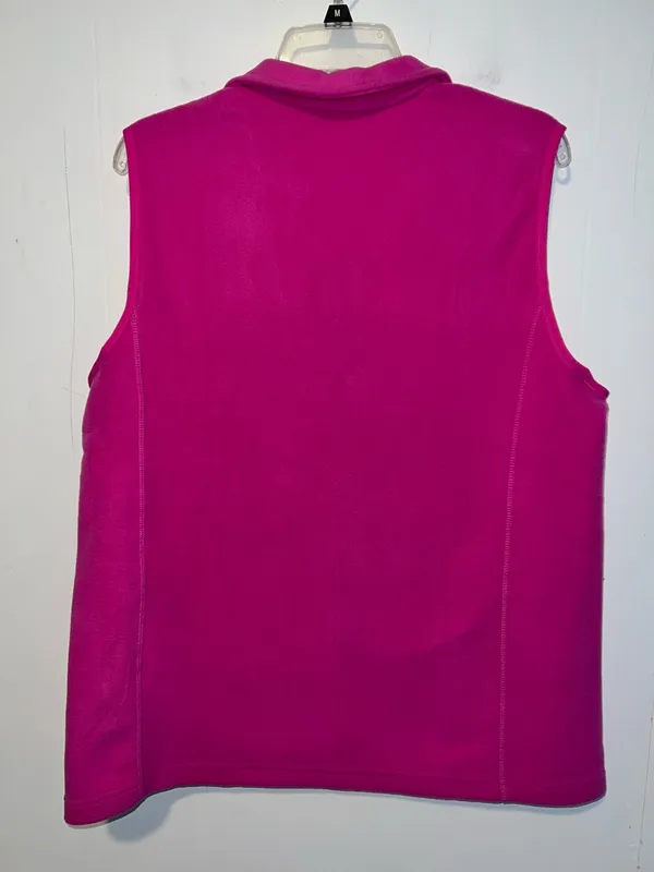 Lands' End Women's Bright Fuchsia Full-Zip Fleece Vest Size L 14-16 0405267 - Image 3