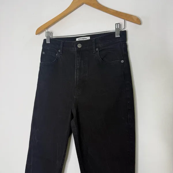 Reformation Black Mid Rise Straight Jeans Size 27 Sustainable Denim - Image 3