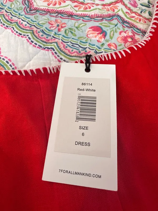 7 for all mankind linen red midi dress - Image 6