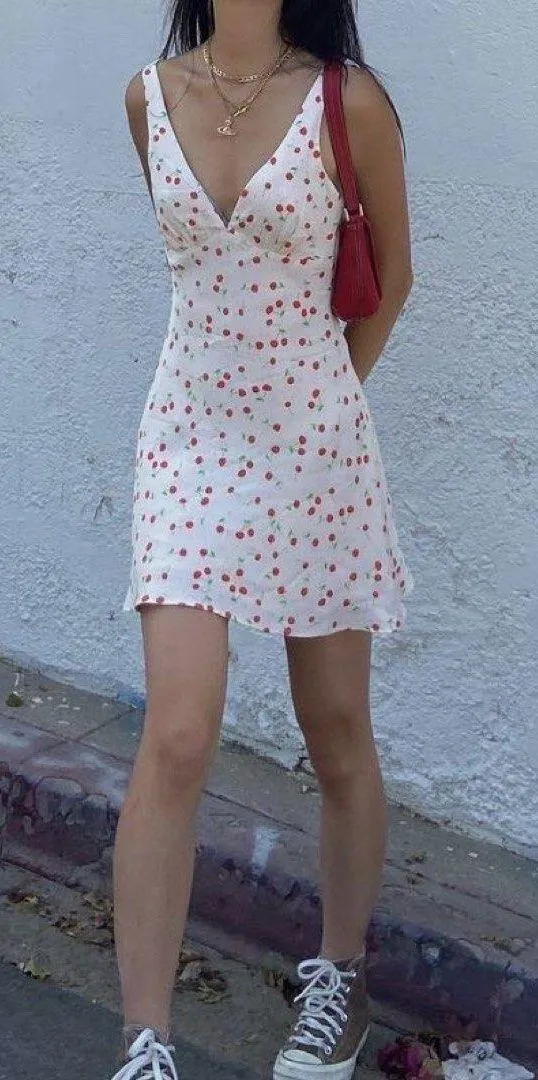 Zara Cherry Silk Slip Dress - Image 3